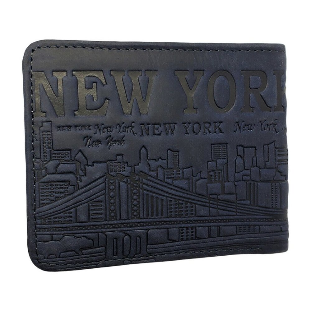 NEW YORK CITY USA MEN'S NAVY BLUE WALLET / CARD ID - Picture 2 of 7